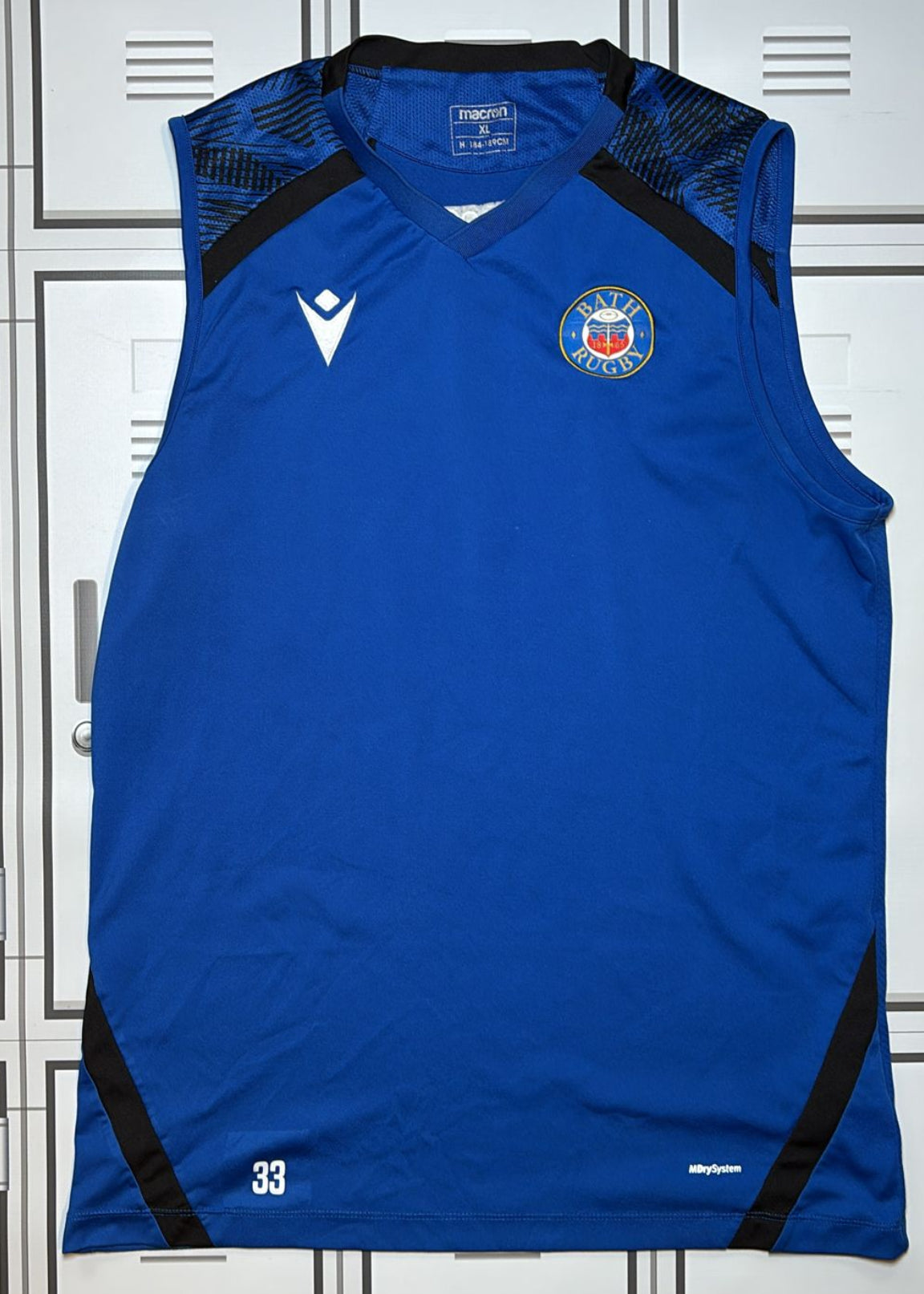 Ben Spencer - Bath Rugby Macron Gym Vest Numbered 33 [Blue]