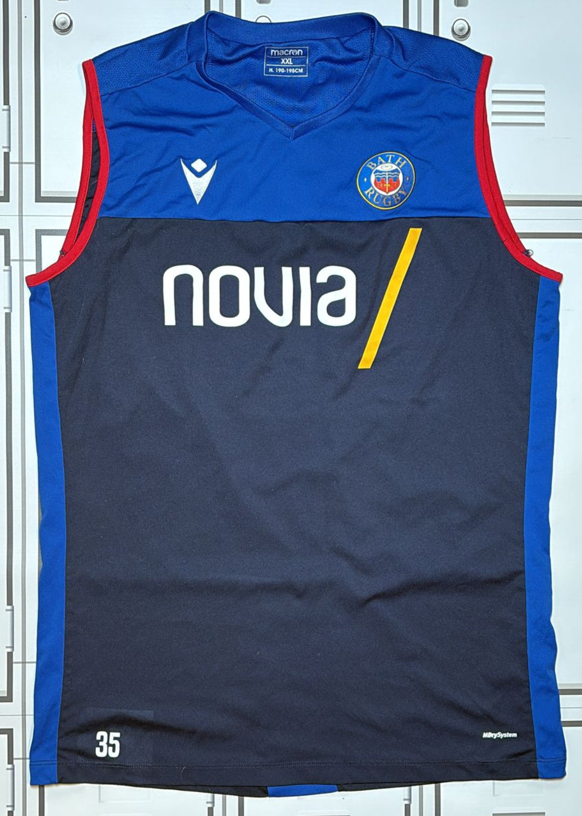 Ben Spencer - Bath Rugby Macron Gym Vest Numbered 35 [Navy and Blue]