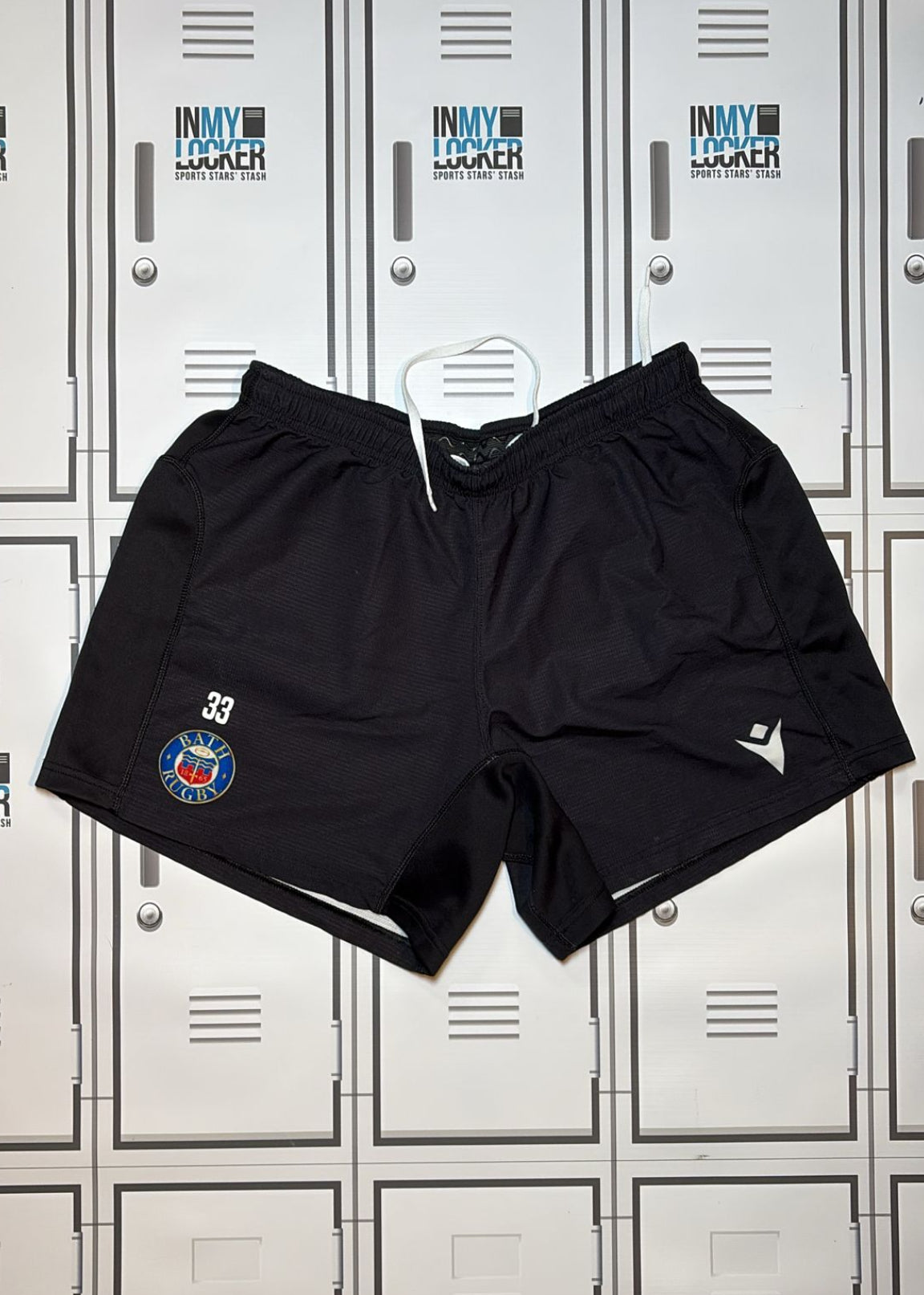Ben Spencer - Bath Rugby Macron Training Shorts Numbered 33 [Black]