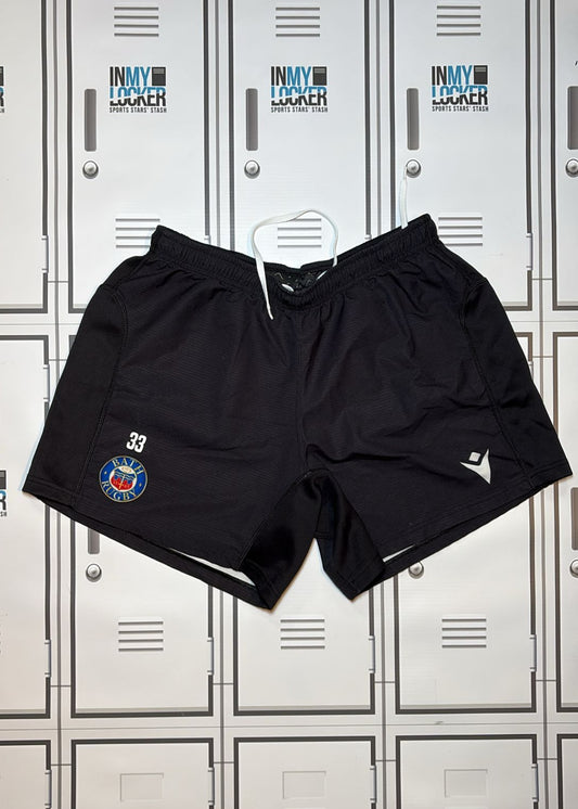 Ben Spencer - Bath Rugby Macron Training Shorts Numbered 33 [Black]