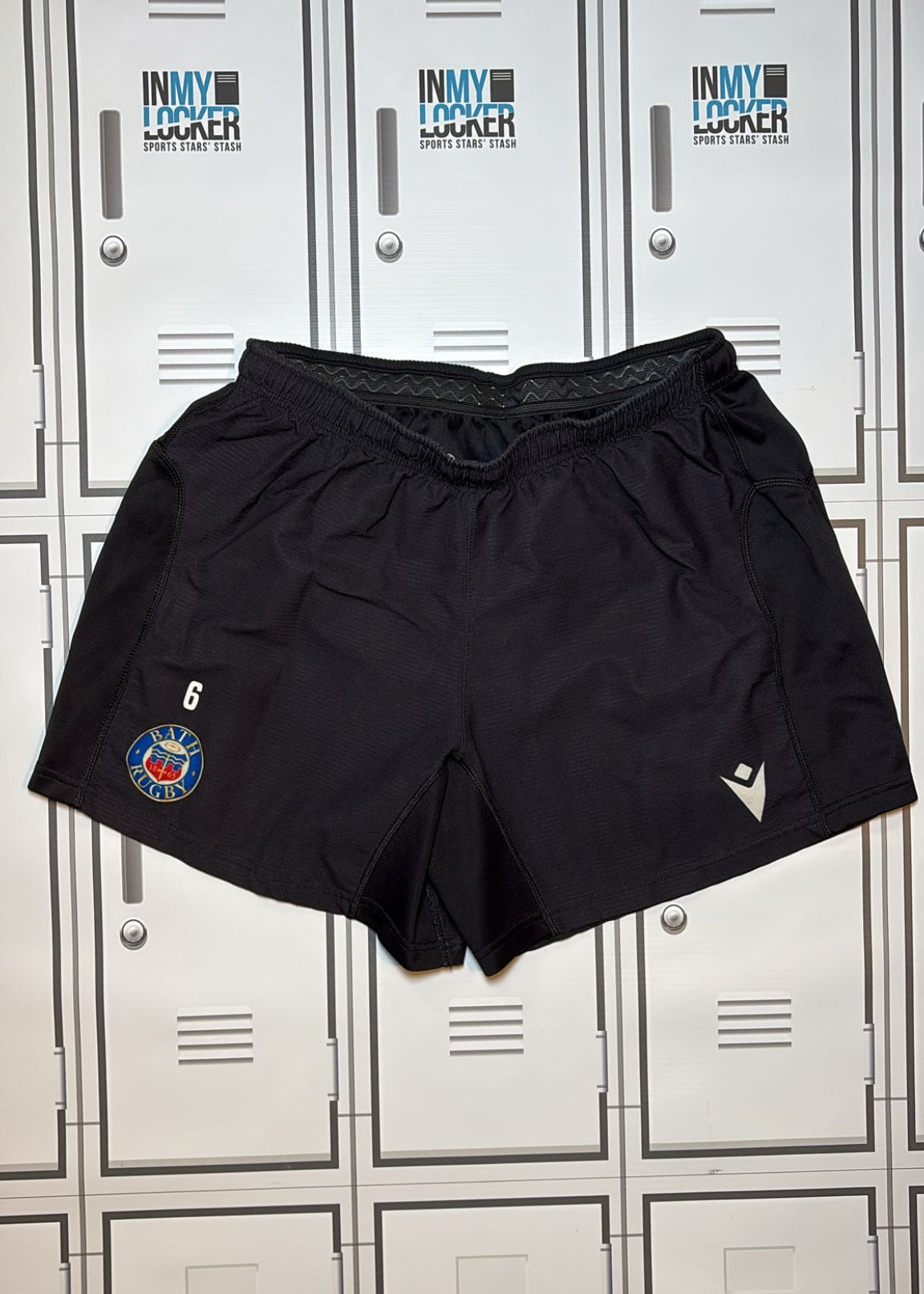Ben Spencer - Bath Rugby Macron Training Shorts Numbered 6 [Black]