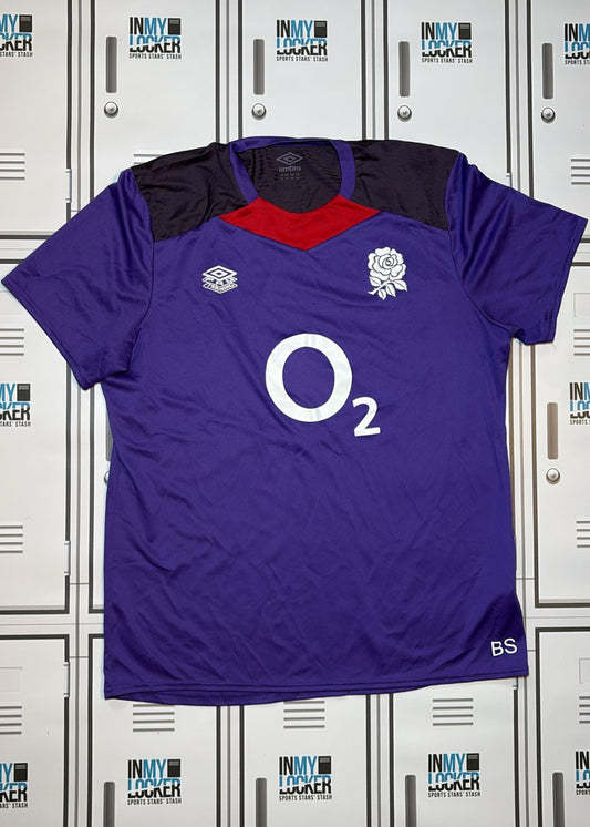 Ben Spencer - England Rugby Gym T-Shirt Initialled BS [Purple]
