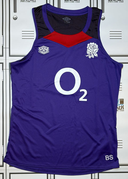 Ben Spencer - England Rugby Gym Vest Initialled BS [Purple]