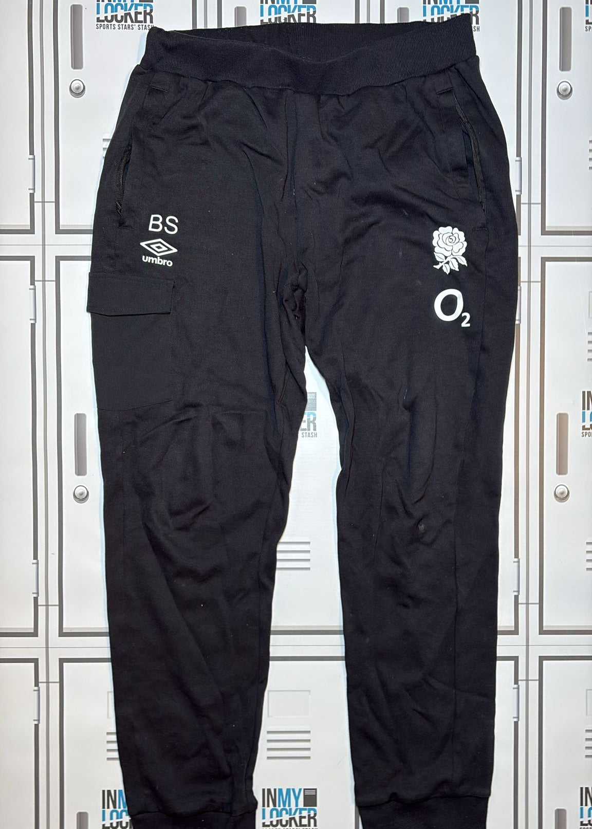 Ben Spencer - England Rugby Jogging Bottoms Initialled BS [Black]