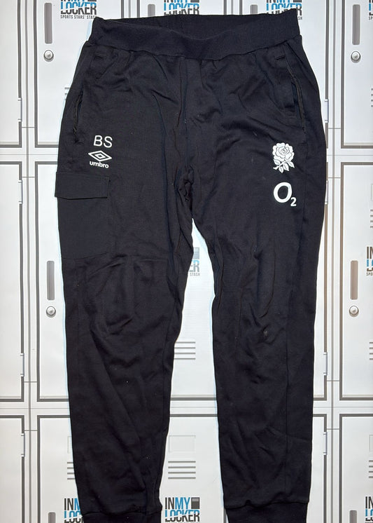 Ben Spencer - England Rugby Jogging Bottoms Initialled BS [Black]