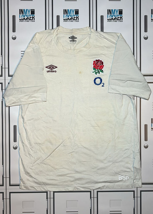 Ben Spencer - England Rugby Umbro Leisure T-Shirt Initialled BSp [White]
