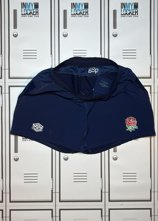 Ben Spencer - England Rugby Umbro Pro Contact Shorts Initialled  BSp [Navy]