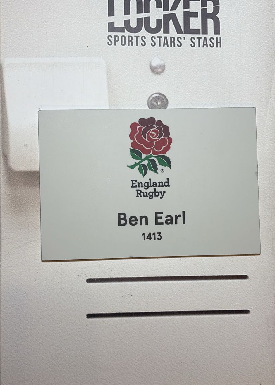 England Rugby - Ben Earl Changing Room Name Plate [White]