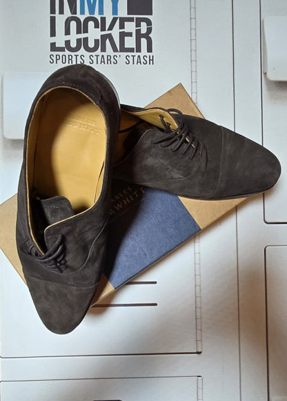 Charles Tyrwhitt England Suede Oxford Toe Cap Shoes [Chocolate Brown]