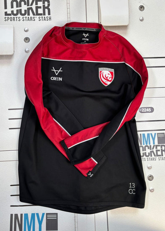Charlie Chapman - Gloucester Rugby Long Sleeve Training Top [Black & Red]