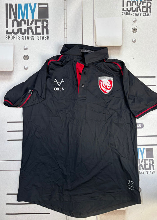 Charlie Chapman - Gloucester Rugby Initialled Polo Shirt [Black & Red]