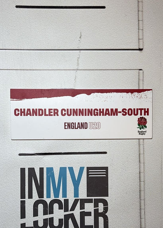 Chandler Cunningham-South - England Rugby Changing Room Name Plate [White]