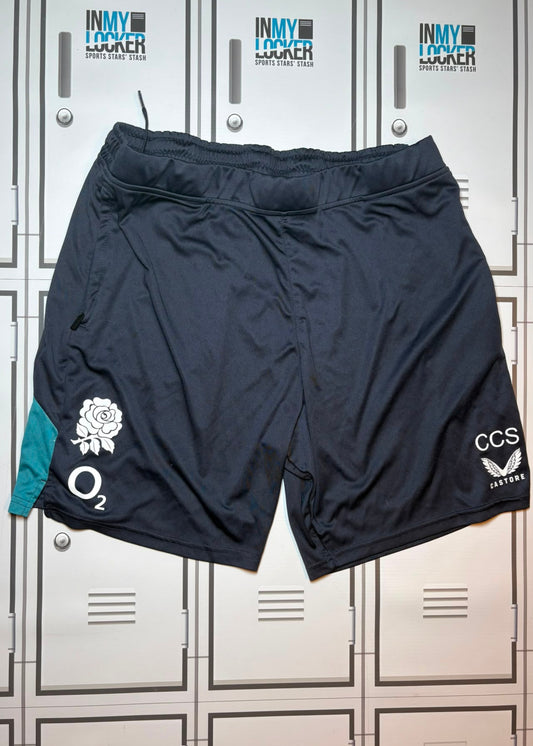 Chandler Cunningham-South - England Rugby Castore Gym Shorts Initialled CCS [Navy]