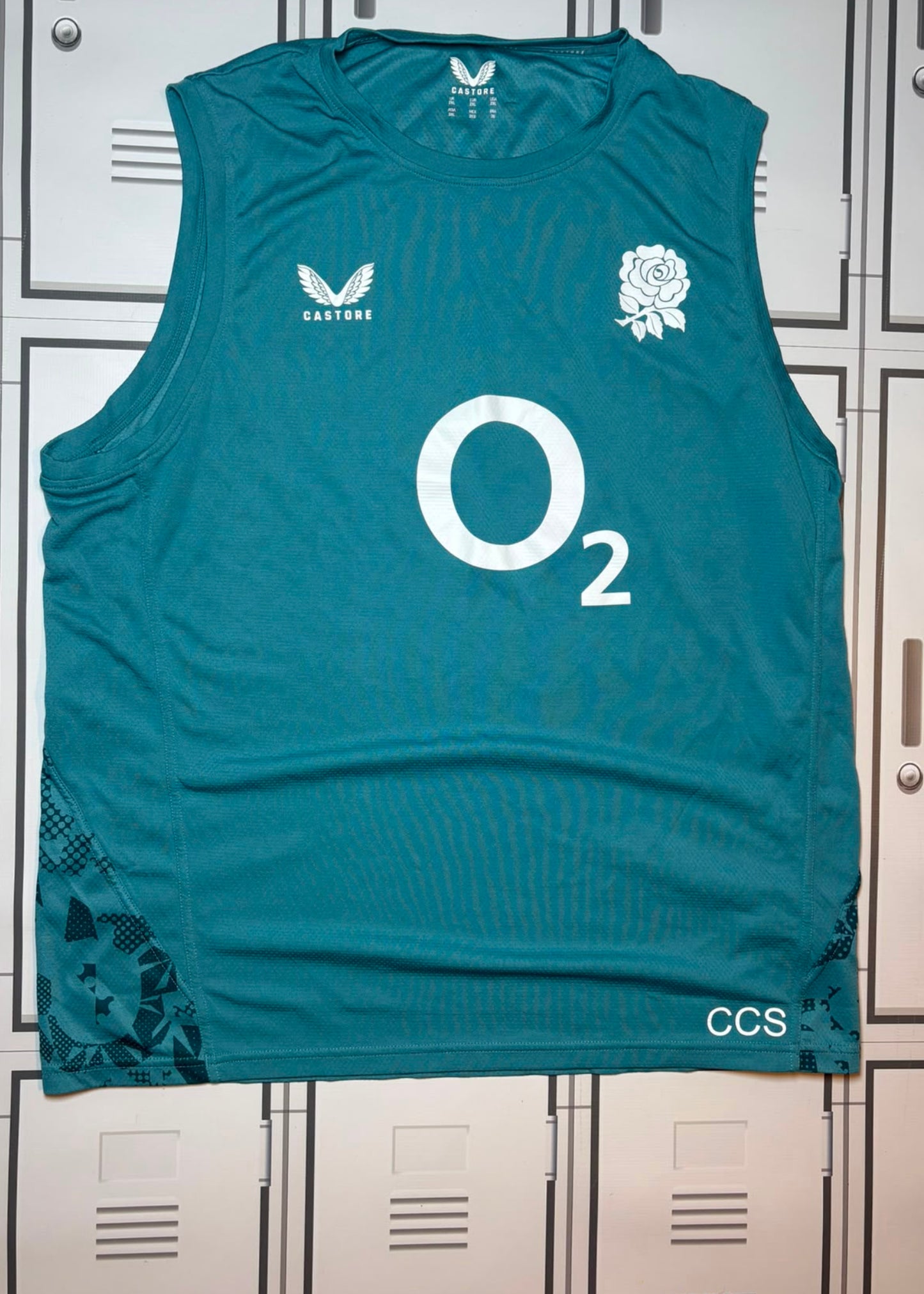 Chandler Cunningham-South - England Rugby Castore Gym Vest Initialled CCS [Green]