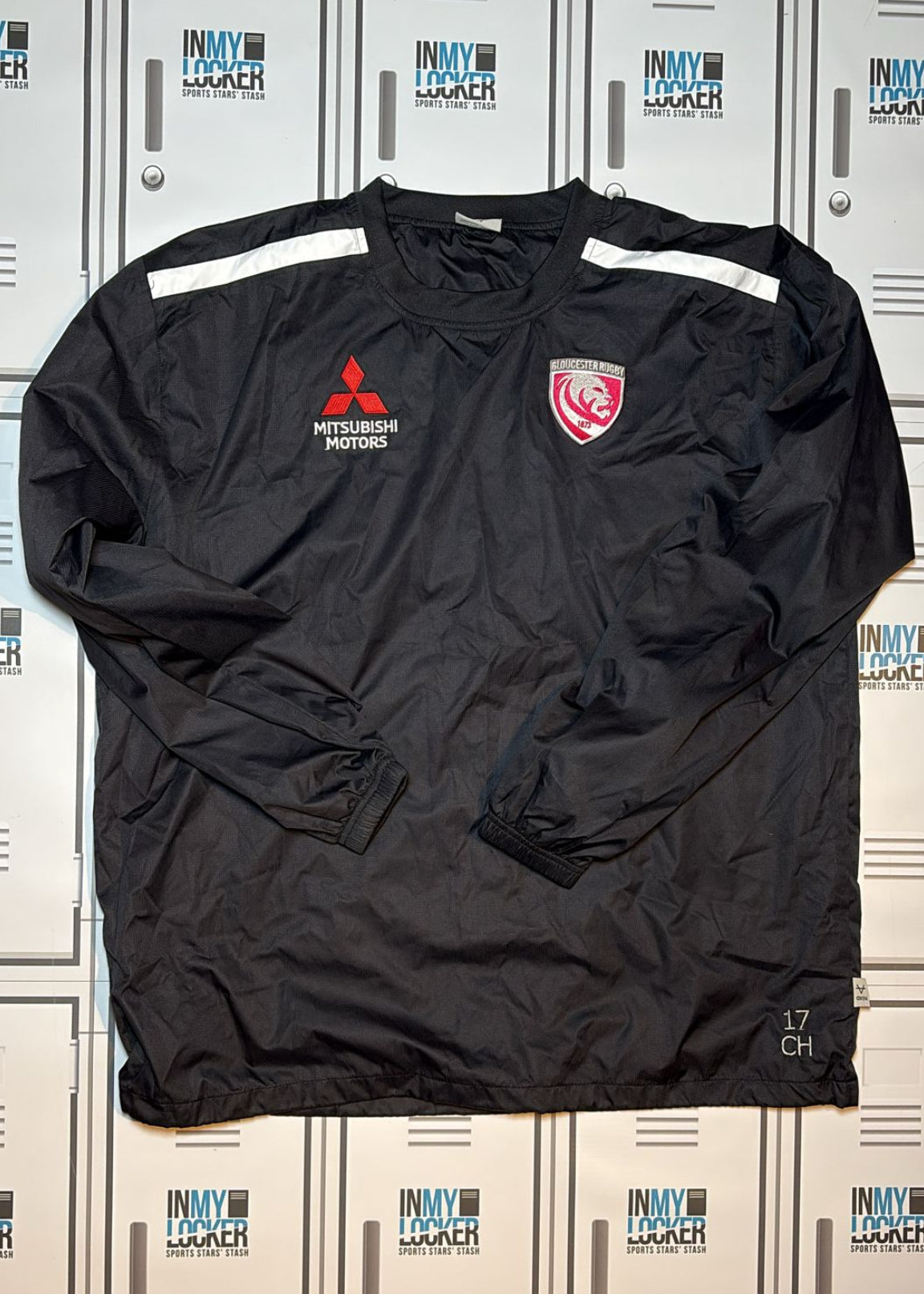 Chris Harris - Gloucester Rugby Oxen Contact Drill Top Initialled CH and Numbered 17 [Black]