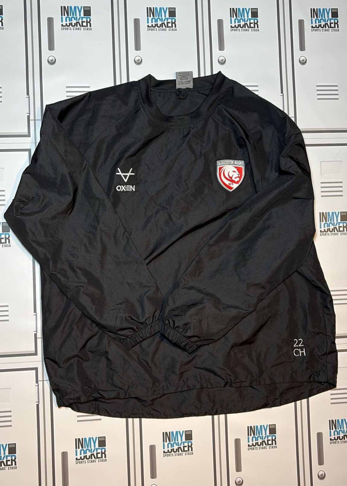 Chris Harris - Gloucester Rugby Oxen Contact Drill Top Initialled CH and Numbered 22 [Black]