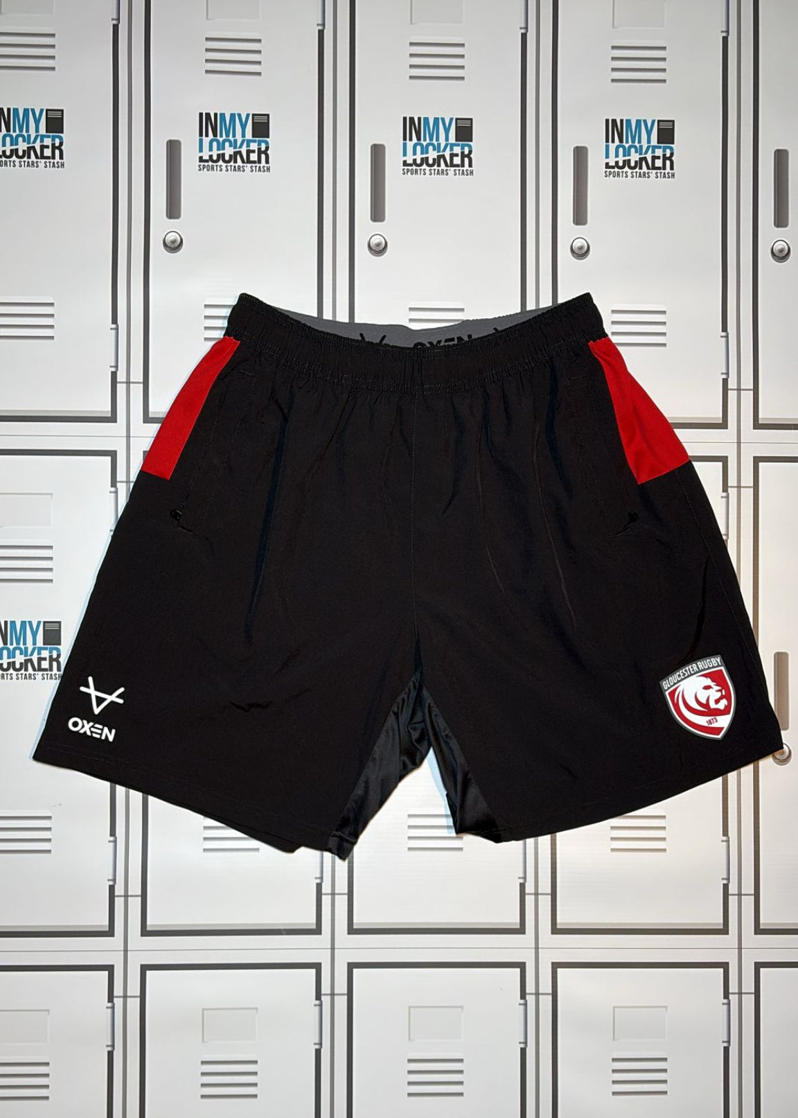Chris Harris - Gloucester Rugby Oxen Gym Shorts Initialled CH [Black]