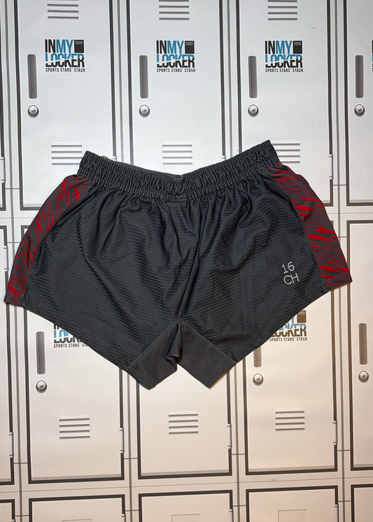 Chris Harris - Gloucester Rugby Oxen Training Shorts Initalled CH and Numbered 16 [Grey and Red]