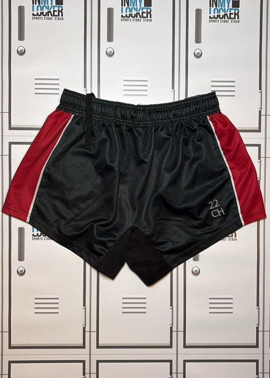 Chris Harris - Gloucester Rugby Oxen Training Shorts Initialled CH [Black and Red]