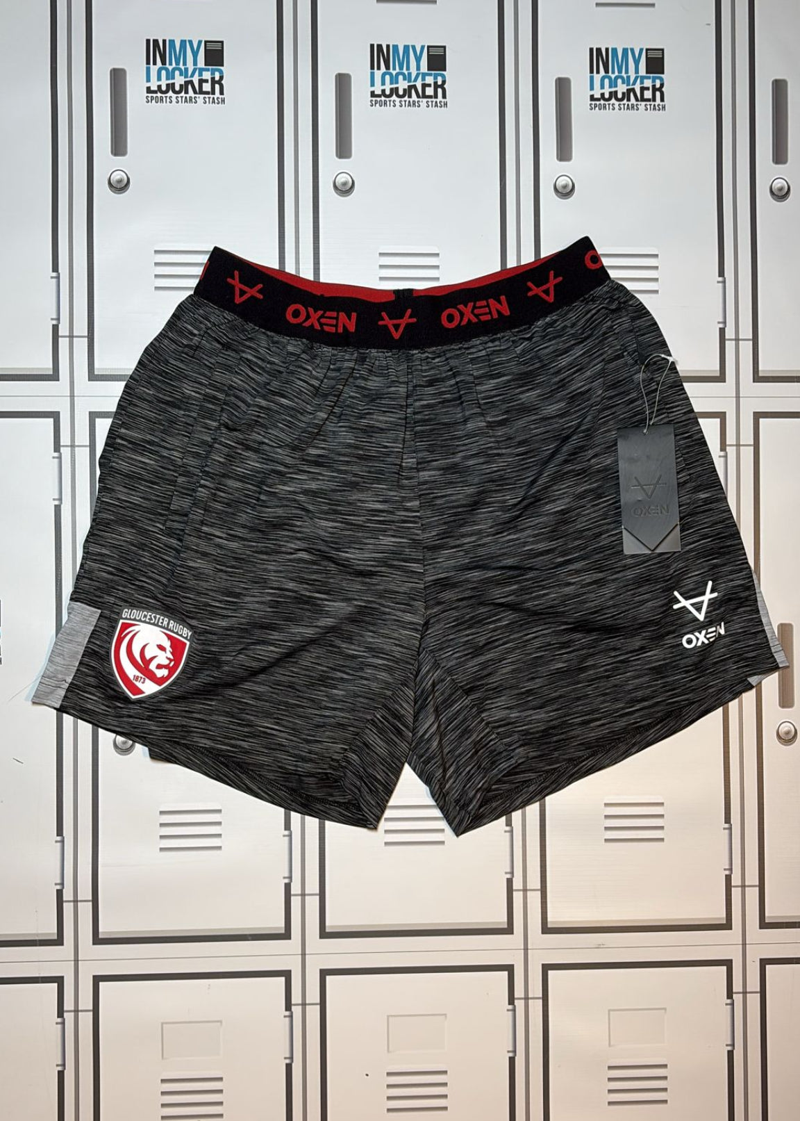 Chris Harris - Gloucester Rugby Oxen Underlayer Shorts Initialled CH and Numbered 16 [Grey and Black]