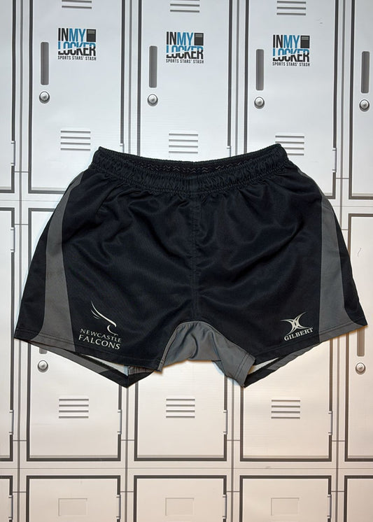 Chris Harris - Newcastle Falcons Gilbert Playing Shorts [Black and Grey]