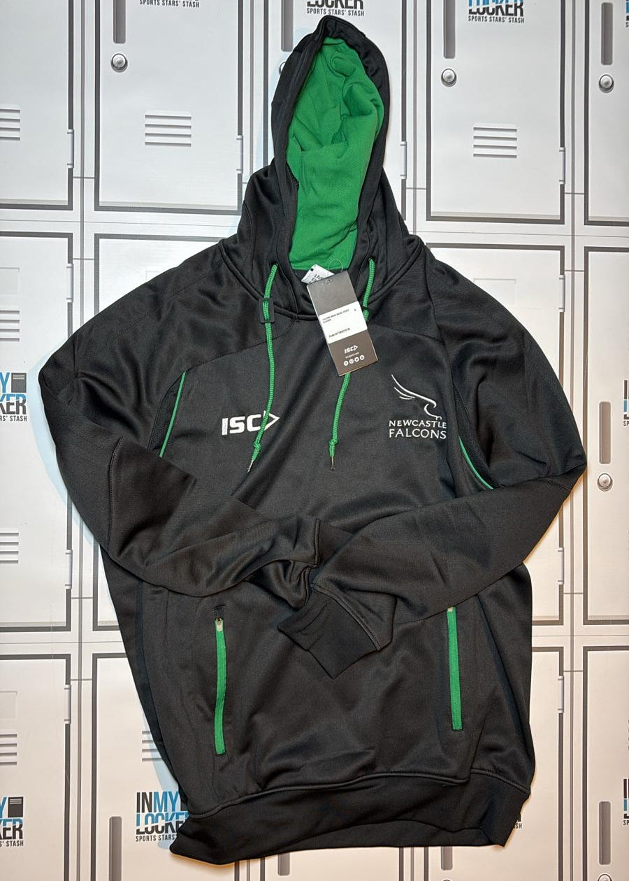 Chris Harris - Newcastle Falcons ISC Training Hoodie [Black and Green]