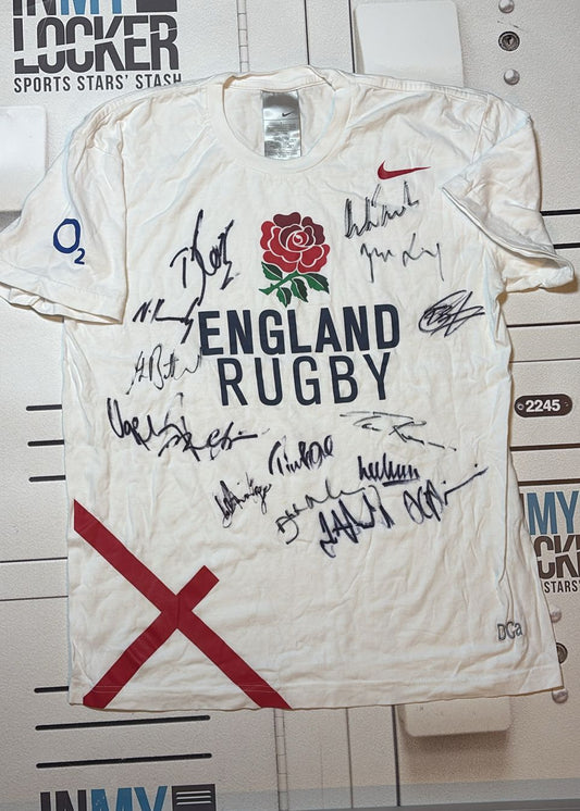 Danny Care - England Rugby Initialled & Signed Leisure T-shirt [White]