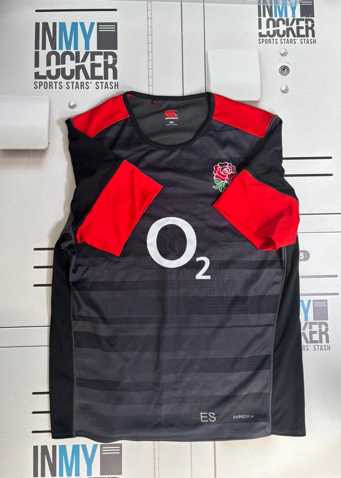 Elliott Stooke - England Rugby Initialled Training Shirt [Black & Red]