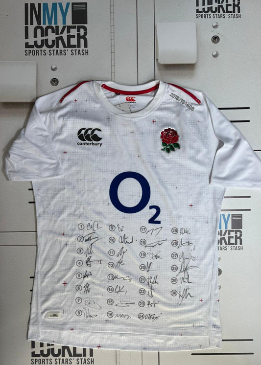 England Rugby - 2018/19 Squad Signed Shirt (608) [White]