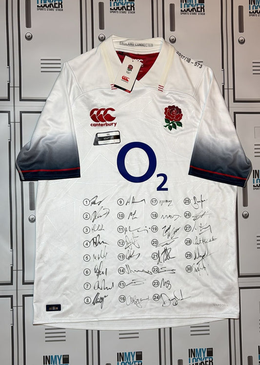 England Rugby - 2017/18 Squad Signed Shirt (573) [White]