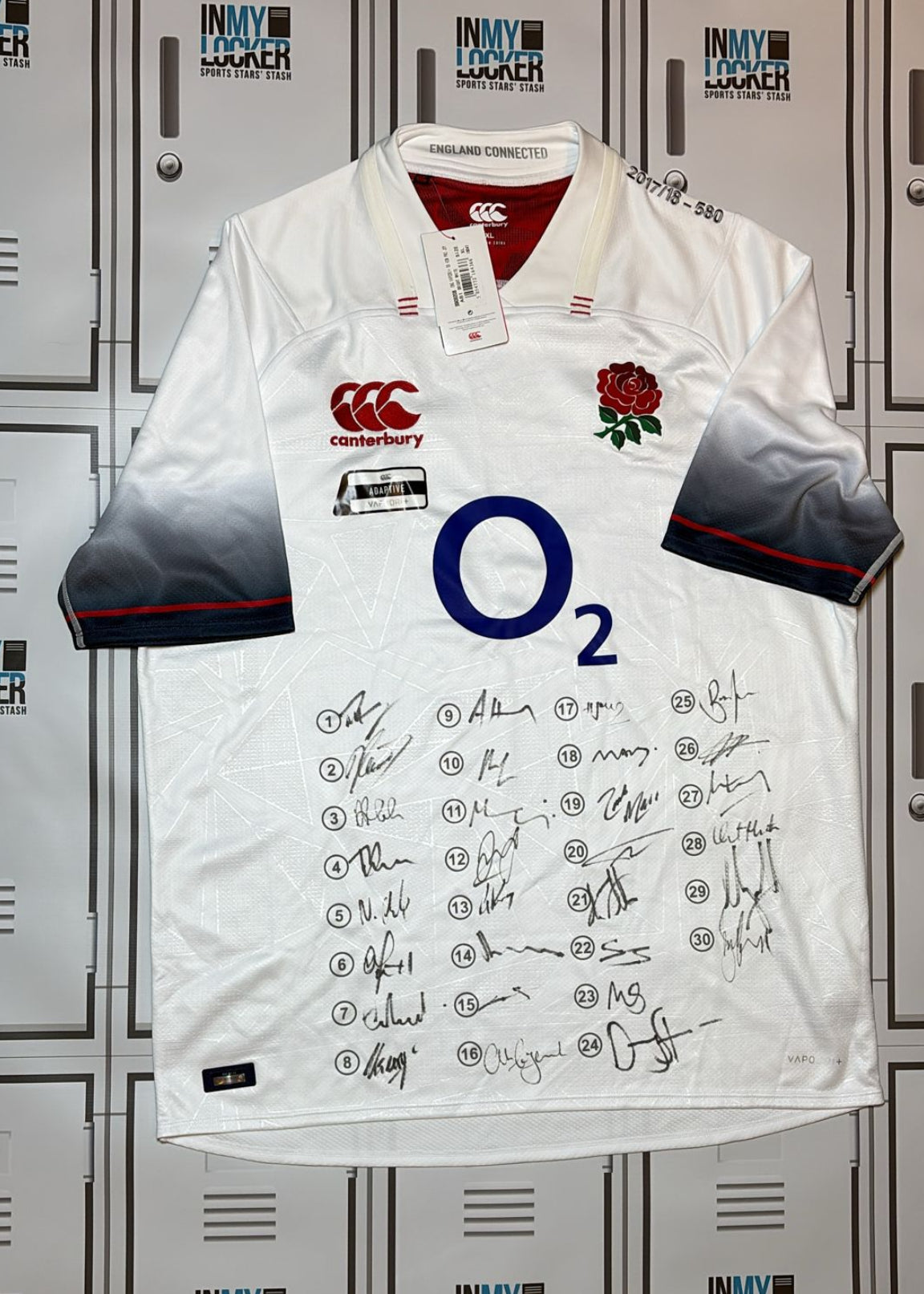 England Rugby - 2017/18 Squad Signed Shirt (580) [White]