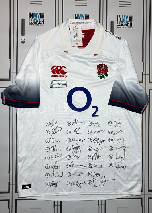 England Rugby - 2017/18 Squad Signed Shirt (598) [White]