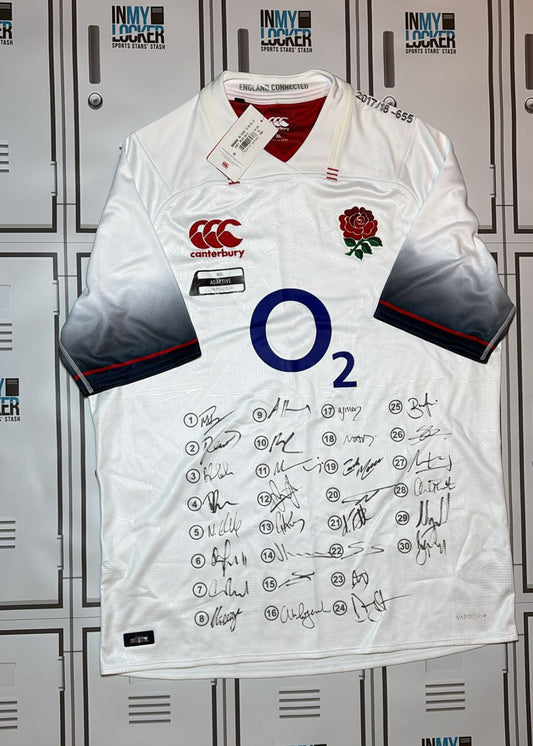 England Rugby - 2017/18 Squad Signed Shirt (655) [White]