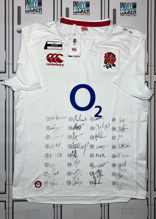 England Rugby - 2017 Squad Signed Shirt (163) [White]
