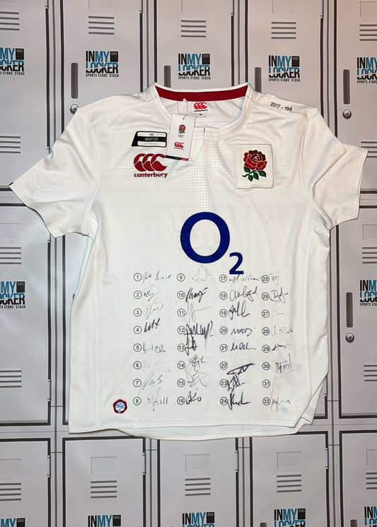 England Rugby - 2017 Squad Signed Shirt (198) [White]