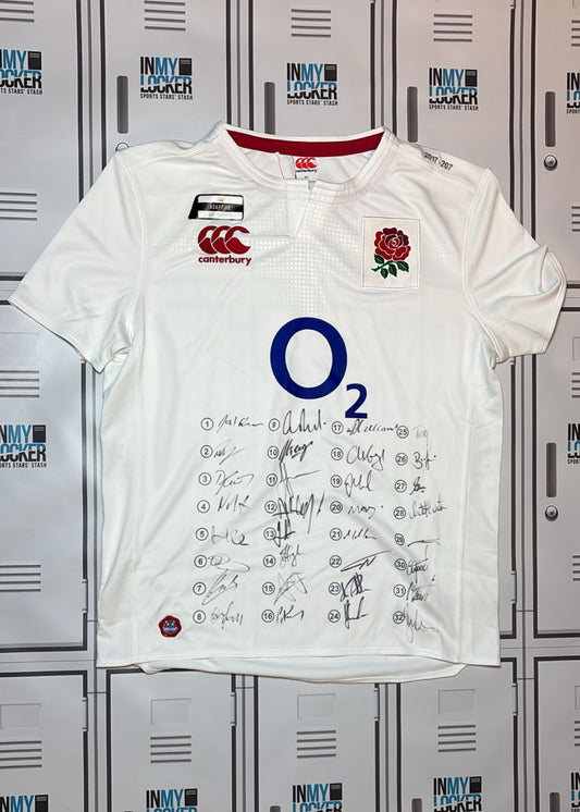 England Rugby - 2017 Squad Signed Shirt (207) [White]