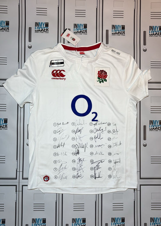 England Rugby - 2017 Squad Signed Shirt (222) [White]