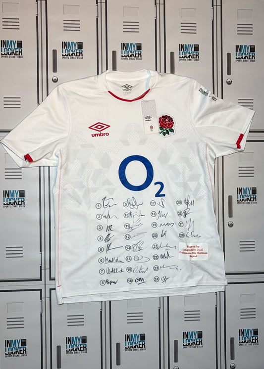 England Rugby - 2020/21 Six Nations Squad Signed Shirt (27) [White]