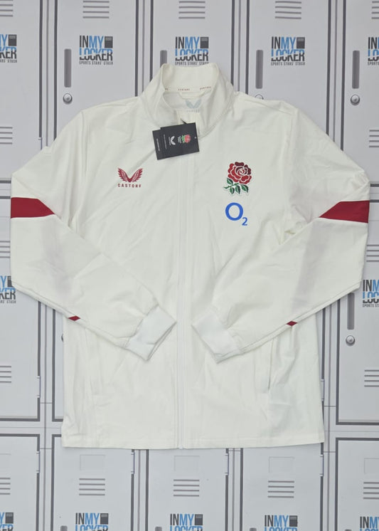 England Rugby -Castore Mens Anthem Jackets [White and Red]