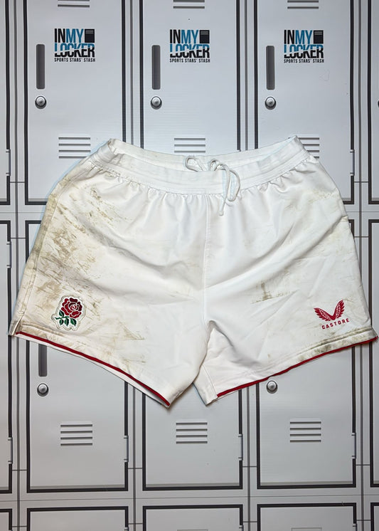 England Rugby - Match Worn Contact Shorts [White]