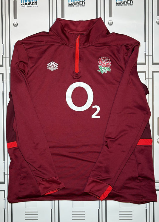 England Rugby - Umbro Pro 1/4 Zip Long Sleeve Training Top [Red]