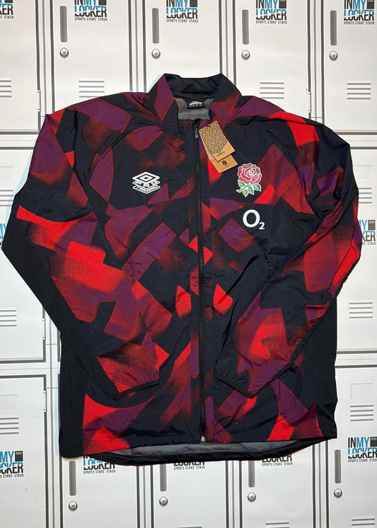England Rugby - Umbro Pro Full Zip Training Jacket [Black and Red]