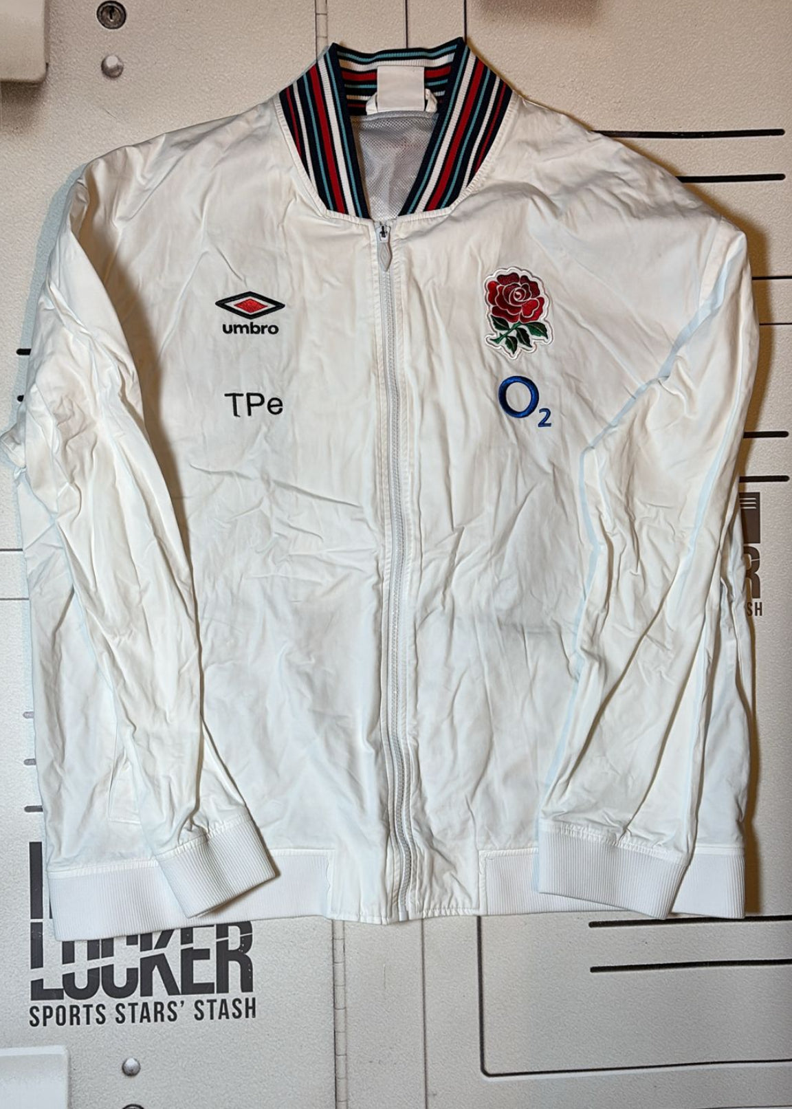 England Rugby 2024/25  Presentation Jacket - Initialled TPe [White with Red Rose]