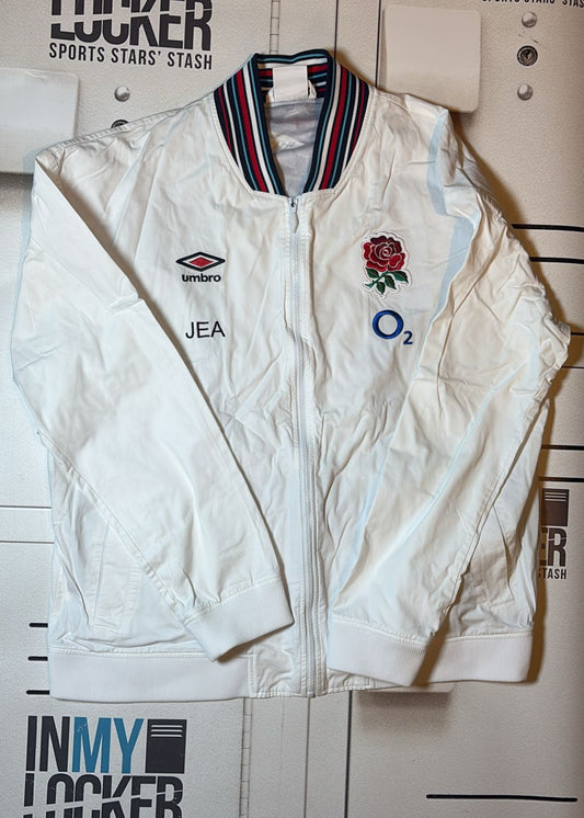 England Rugby 2024/25 Presentation Jacket Initialled JEA [White with Red Rose]