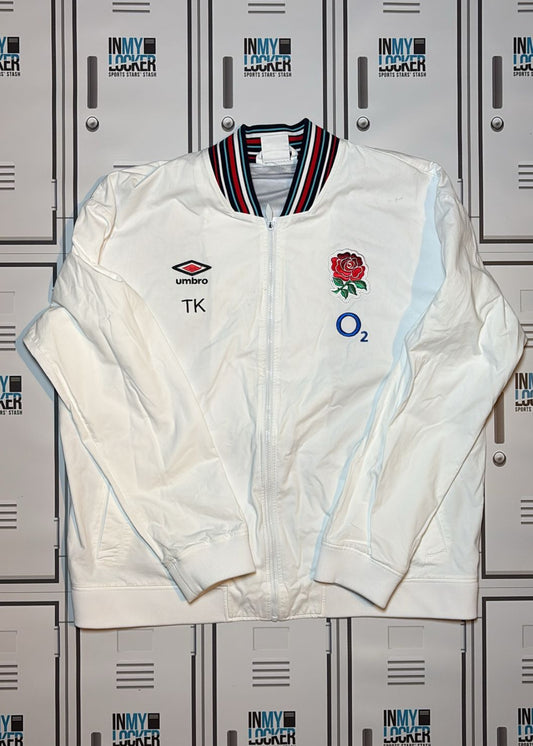 England Rugby 2024/25 Presentation Jacket Initialled TK [White with Red Rose]