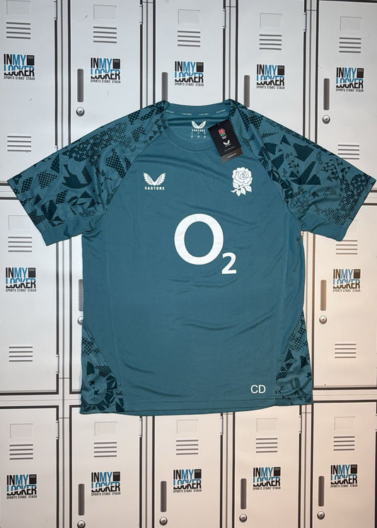 England Rugby Castore Gym T-Shirt Initialled CD [Green]