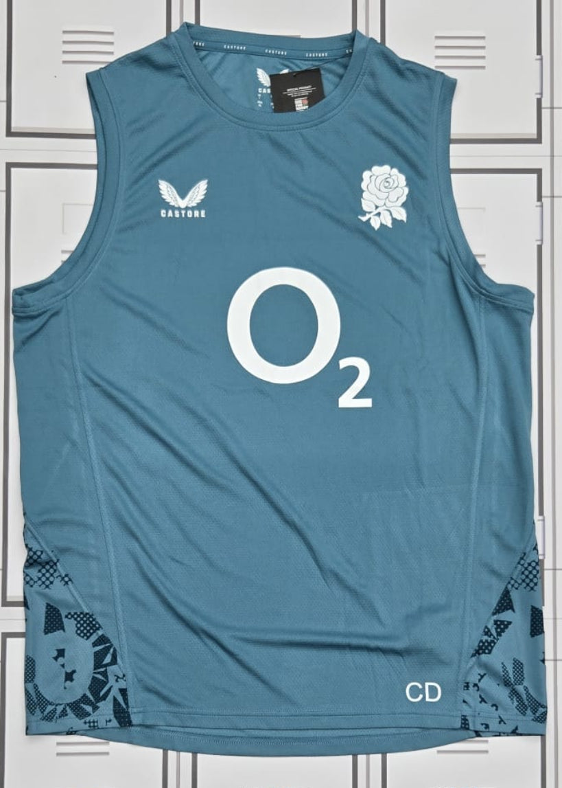 England Rugby Castore Gym Vest Initialled CD [Blue]