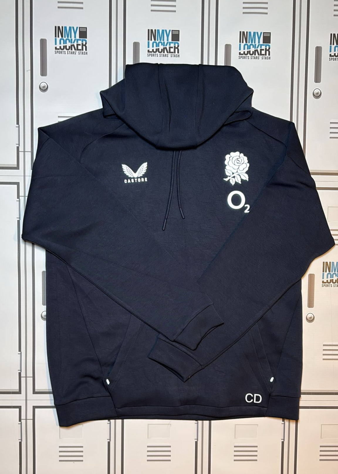 England Rugby Castore Presentation Hoodie Initialled  CD [Navy]