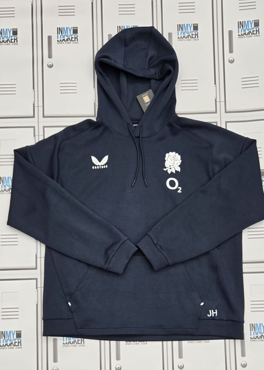 England Rugby Castore Presentation Hoodie Initialled JH [Blue]