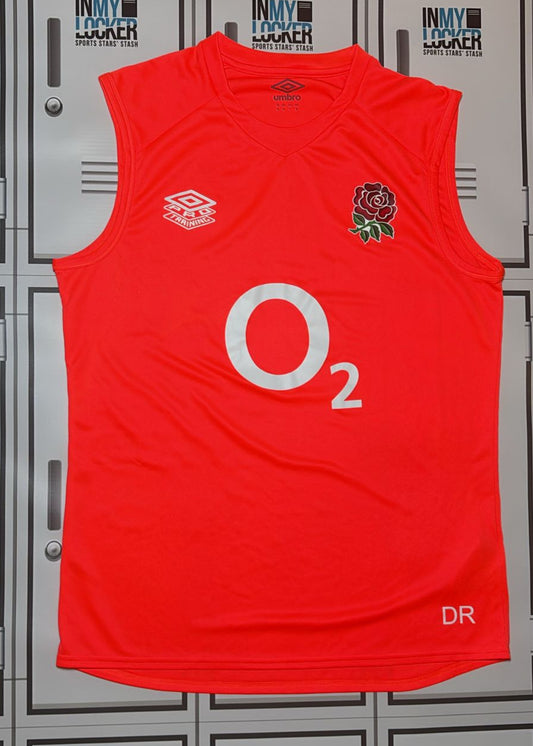 England Rugby Gym Vest Initalled DR [Orange]